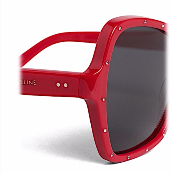 CELINE Red Acetate Crystal Butterfly Sunglasses CL4066IS - Picture 3 of 13